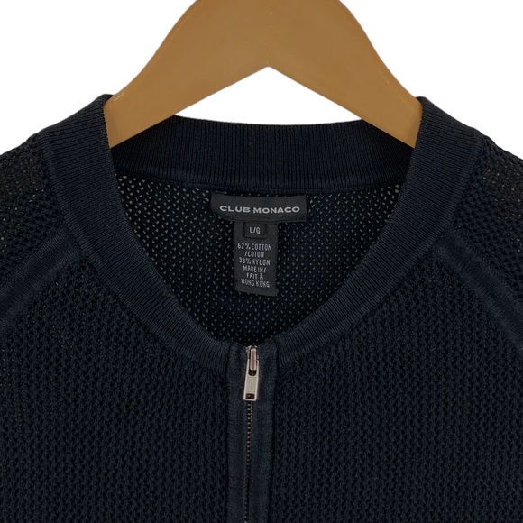 CLUB MONACO Long Sleeve Zip Up Sweater Top Cardigan Knit Mesh-like Sweater E9 - Picture 3 of 9